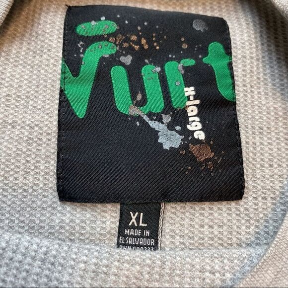 Vurt Gray Waffle Knit Thermal Crew Neck Shirt Size XL - Picture 3 of 9